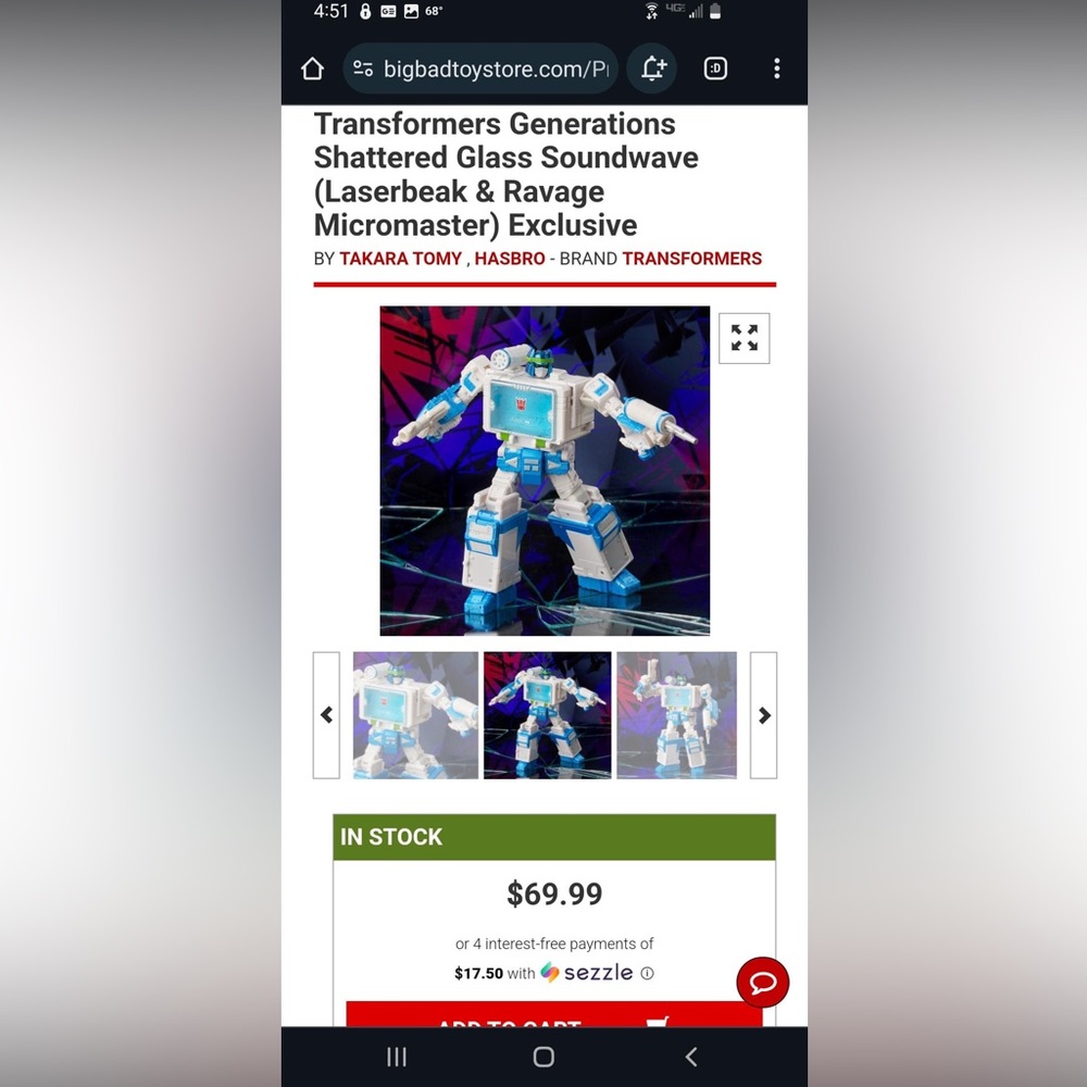 Transformers Generations Shattered Glass Soundwave